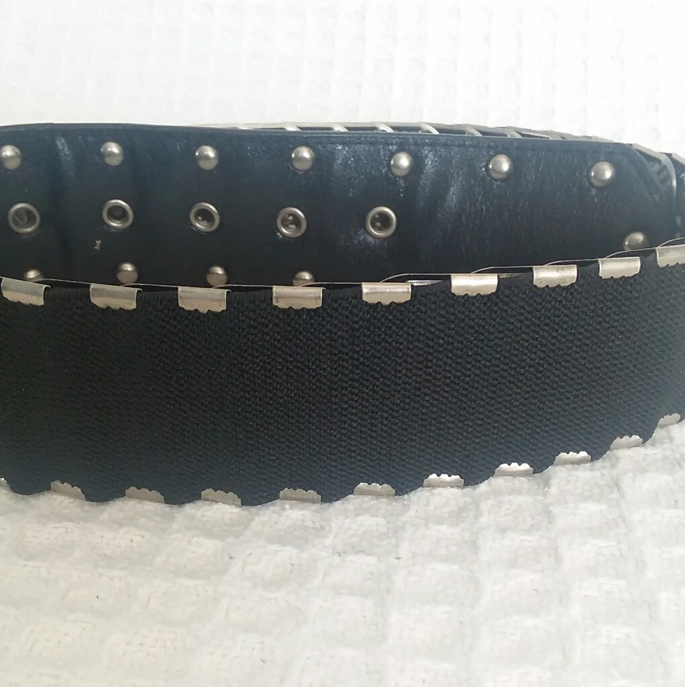 No Boundaries Stretch Faux Leather & Metal Belt NWT